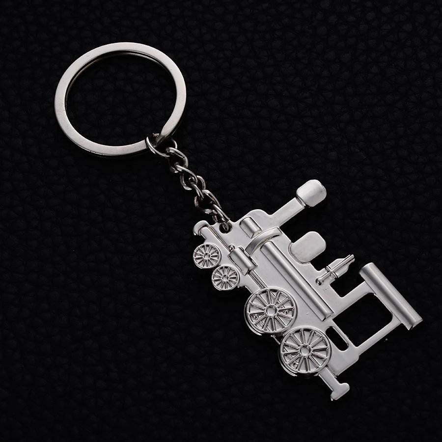 Creative Trinket Fashion Locomotive Metal Keychains Alloy Keyring Charm Jewelry Pendant Key Holder Laser Engraving Ad Gifts J052