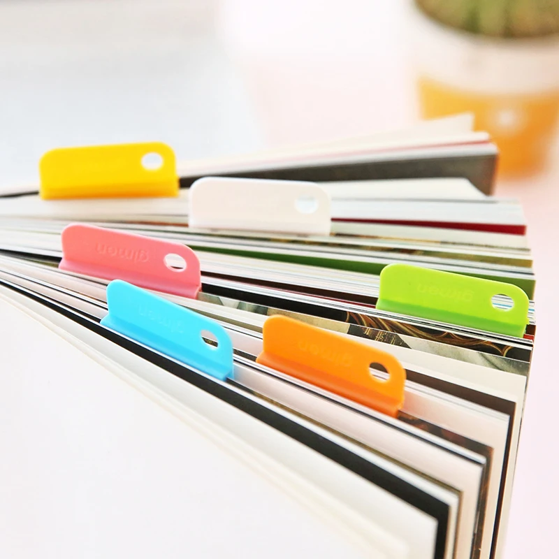 6 pcs/set Creative Candy Color Test Folder Multi-purpose Food Sealing Clamp Holder Picture Bookmarks Subject Classification Clip