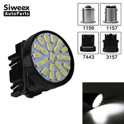 1156 BA15S LED Reversing Light 1157 BAY15D 3157 T25 7443 T20 Tail Brake Lamp 22 SMD 3014 Chips White DC 12V