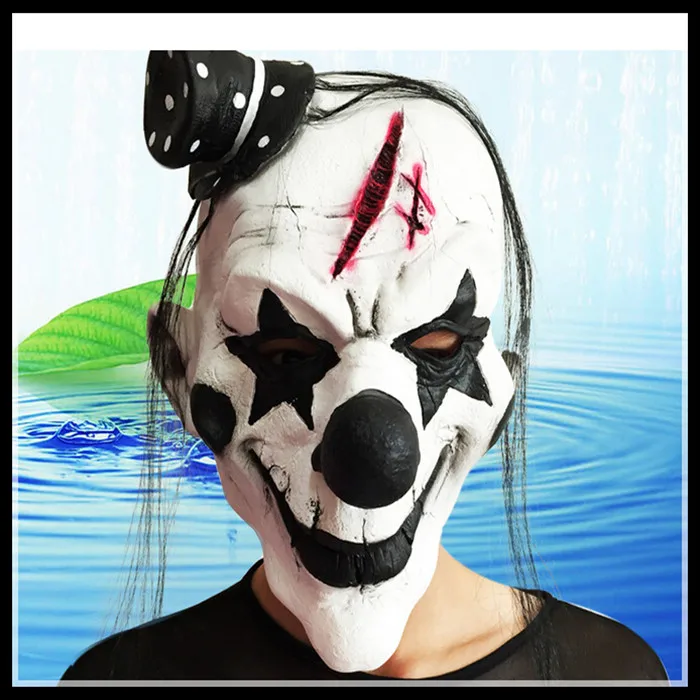 Free shipping Hot Sale Party Cosplay Horror Evil Clown Crazy Undead End of World Circus Adult Latex Halloween Joker Mask