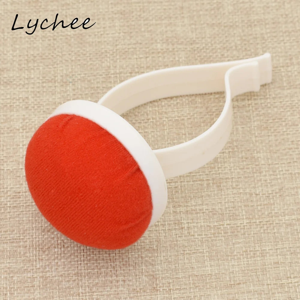 Lychee Red Color Round Needle Pin Sponge Cushion With Plastic Wrist Needle Pad DIY Sewing Needlework Accessories