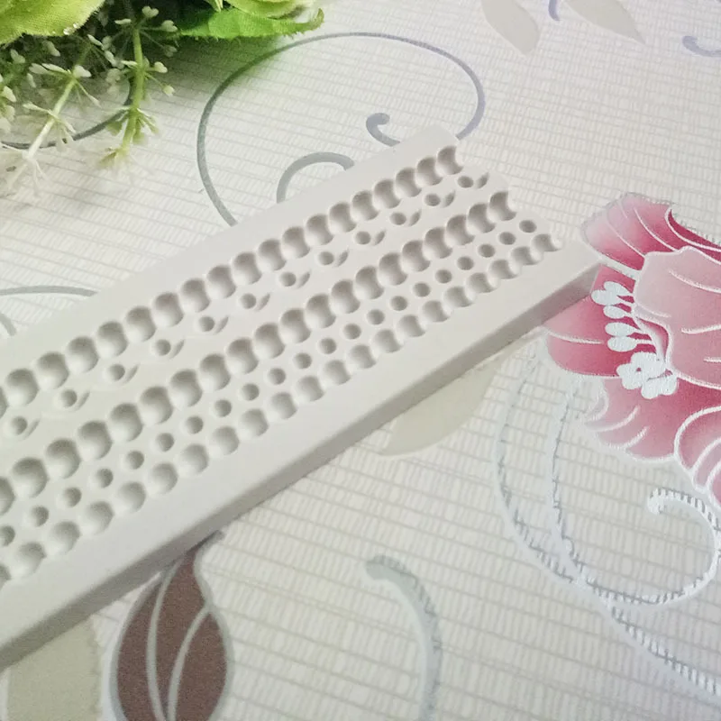 Hemp Rope Pearl Fondant Cake Decorating Tools Wedding Cake Border Silicone Mold Sugar Paste Candy Chocolate Molds K270