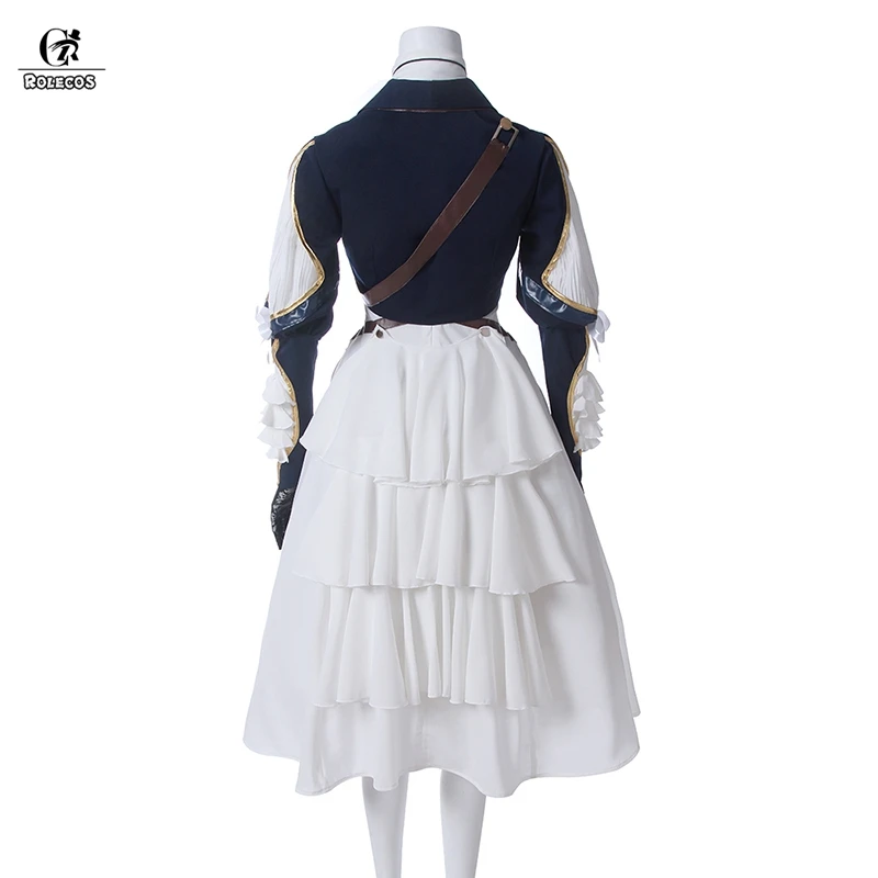 Rolecos violeta evergarden cosplay traje anime violeta evergarden traje para as mulheres de halloween (top + vestido + luvas) tamanho S-3XL