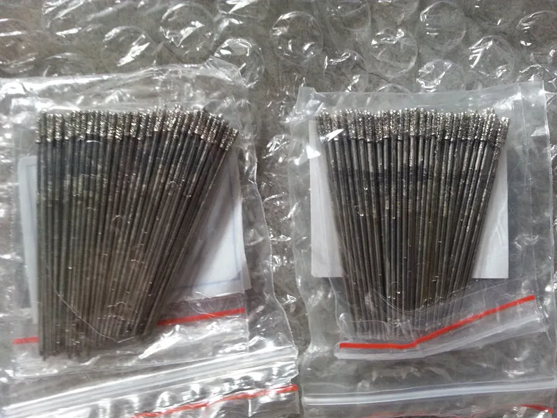 1,2-2,5mm Diamant beschichtete Lapidar Bohrer Loch Nadel Solide Bits für Schmuck Achat Edelsteine sehr dünne diamant nadel 100 stück eine packung