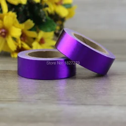 1pcs Purple Solid Foil Washi Tape Stationery Diy Scrapbooking Photo Album School Tools Kawaii Scrapbook Paper Washi tape 10m