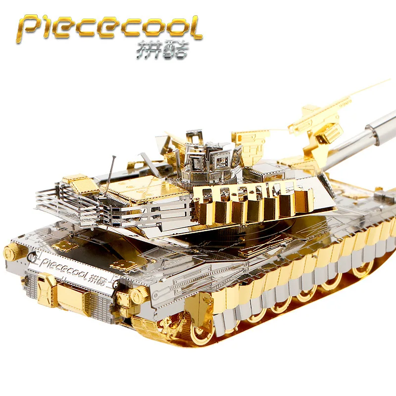 Piececool tank 3D Metal Puzzle M1A2 SEP TUSK TANK Model DIY Laser Cutting Assemble Jigsaw Toy Desktop decoration GIFT For Adult