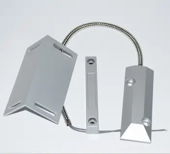 NO NC สายโลหะลูกกลิ้งชัตเตอร์ประตู Magnetic Contact Reed Switch ติดตั้งวงเล็บสำหรับ Security alarm system