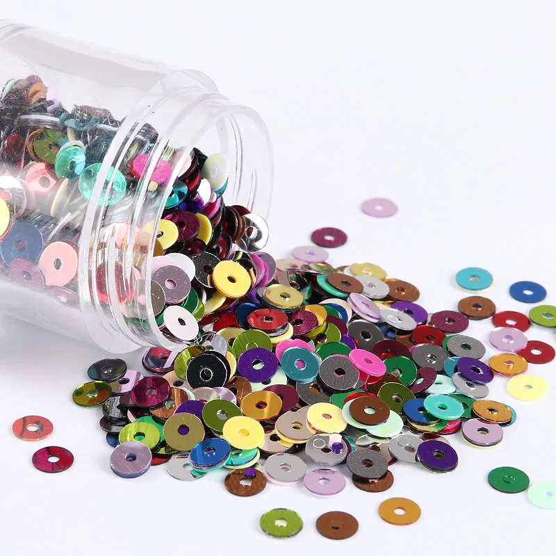 1000Pcs/Lot Multi Colors DIY Sequin 5mm Flat Sequins Paillettes For Wedding Decoration Craft, Women Garments Sewing Accessories