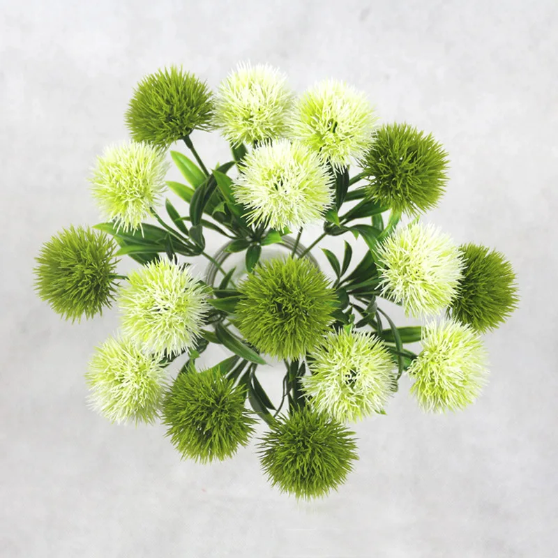 1/3/5 Stücke Grün Löwenzahn Künstliche Blumen 25 cm Kunststoff Gefälschte Blumen Pflanzen Für Wohnkultur Party liefert Hochzeit Dekoration – Detail 8