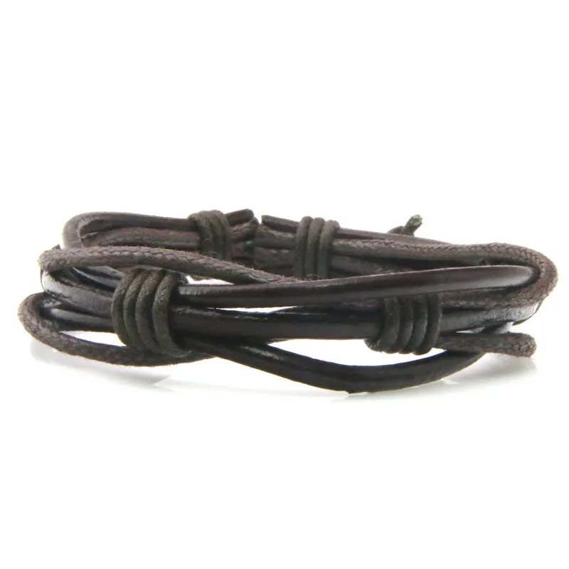 2023 New Hot Bracelet For Women Men Jewelry Handmade Braid Genuine Leather bracelet Wrap Charm Cross Bracelets Fine Jewelry