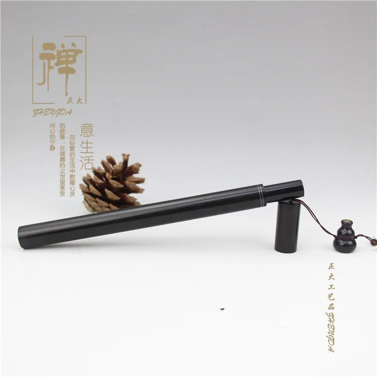 Zhengda with long black ebony Silver Filigree inlay pull mouth incense tube tube high-grade incense incense wood with gifts