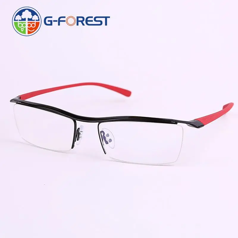 fashion glasses brand optical frame High quality men\'s prescription eyeglasses eyebrow wireframe half rim Spectacles frame 8189