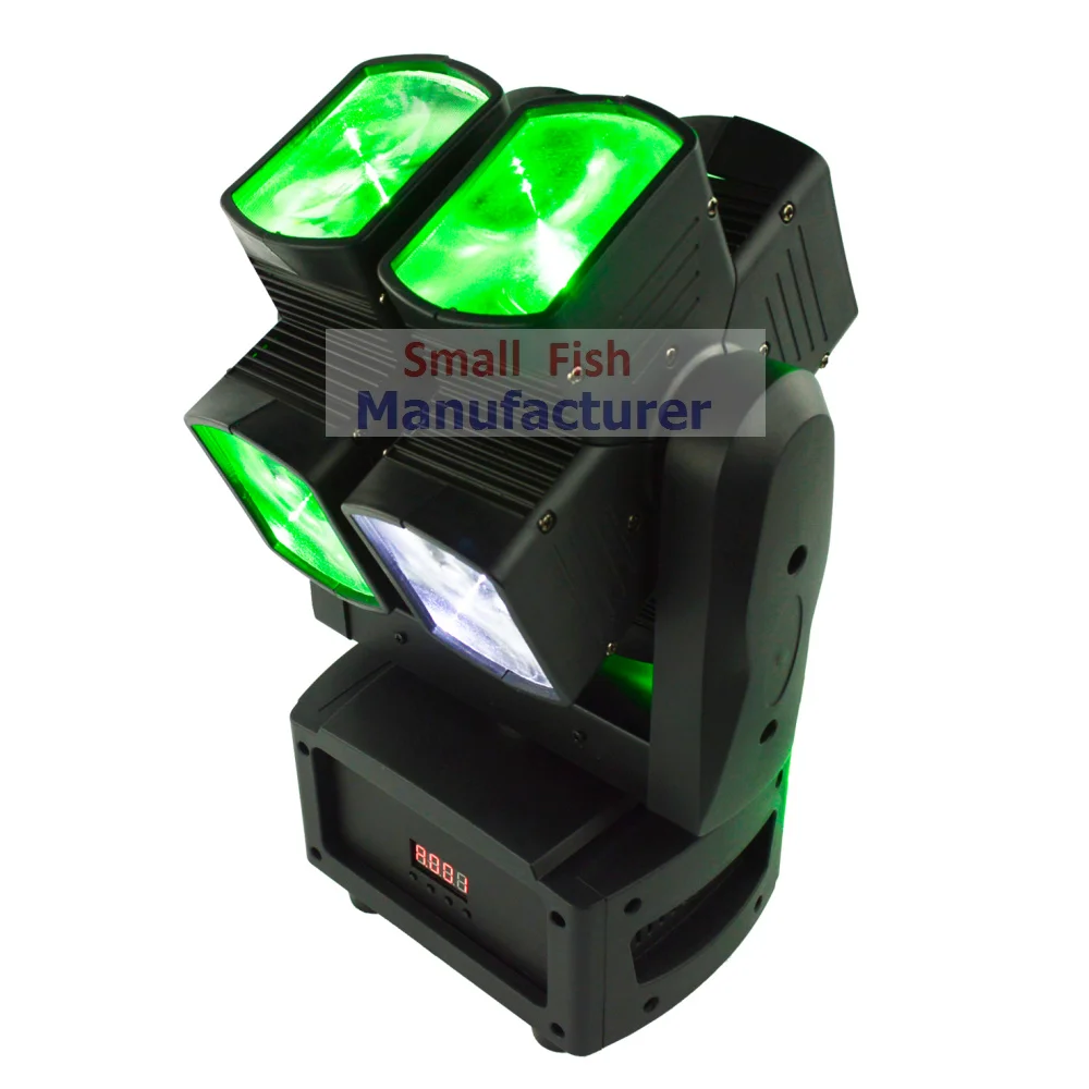 2019 New Dual Heads Moving Head Light Eight Lenses Both Head and Yoke Rotates Continuously 360 Degrees Pixel Control on Each Led