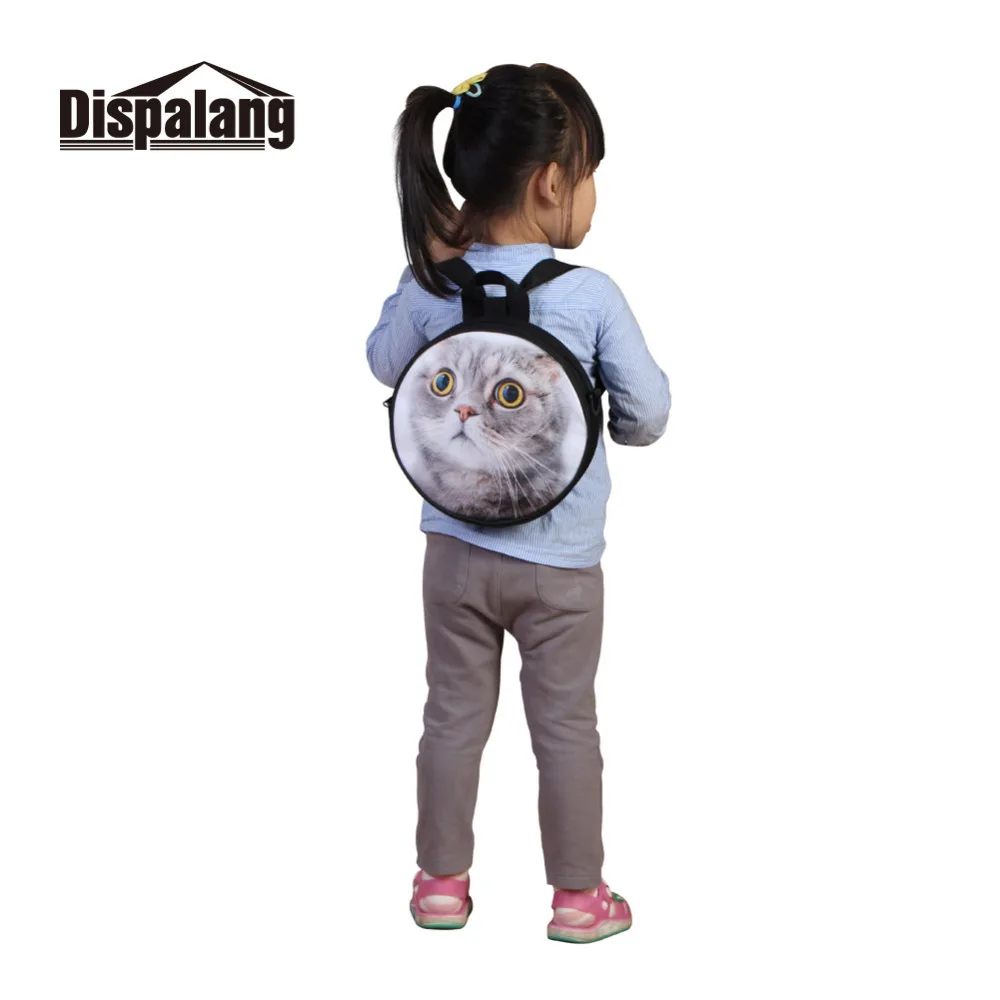 Dispalang – Mini sac à dos pour enfants, sac d'école rond avec motifs d'animaux, pour garçons et filles, 9 pouces