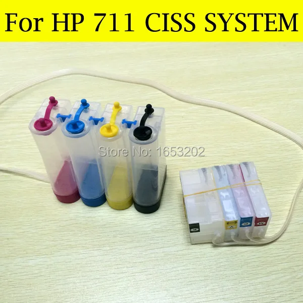 1 Set Best Continuous Ink Supply System For HP 711 Use For HP Designjet T120 T520 120XL 520 Printers With 711XL 711 CISS