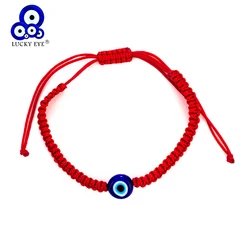 Lucky Eye Turkish Evil Eye Bracelets For Women Men Handmade Braided Rope Chain Red Bracelet Female EY1404
