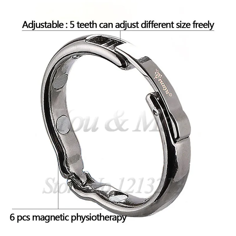 Metal Cock Ring Glans Ring Adjustable 5 Size Magnetic Sheath Compound Male Circumcision Ring V Type Penis Ring Sex Toys for Men