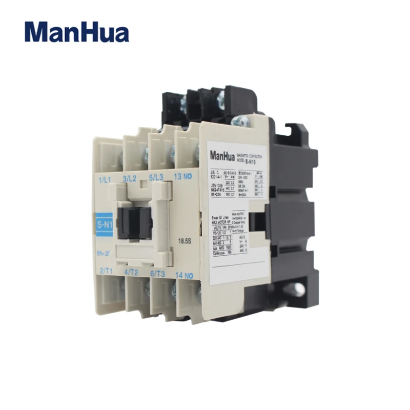 ManHua 220V-660V 10A Electric Magnetic AC Contactor S-N10 for Mitsubishi AC Contactor Type Three Phase