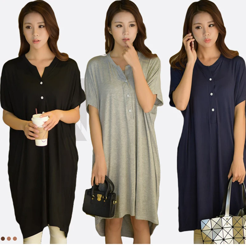 Women Nightgowns Summer Sleepwear Casual Night Dresses Plus size Short Sleeve dresses women Loose Nightdress Home Clothes