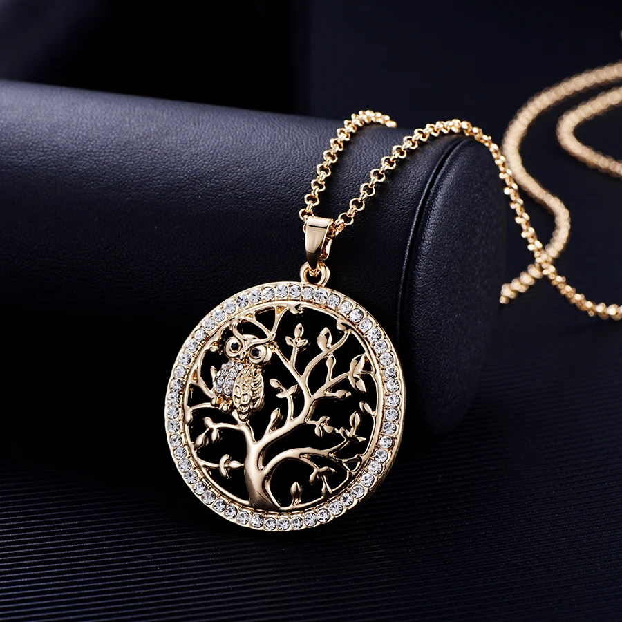 Collier arbre de vie petit théâtre pour femme, pendentif biscuits, pull en or rose, colliers de la présidence JOLong, bijoux de déclaration