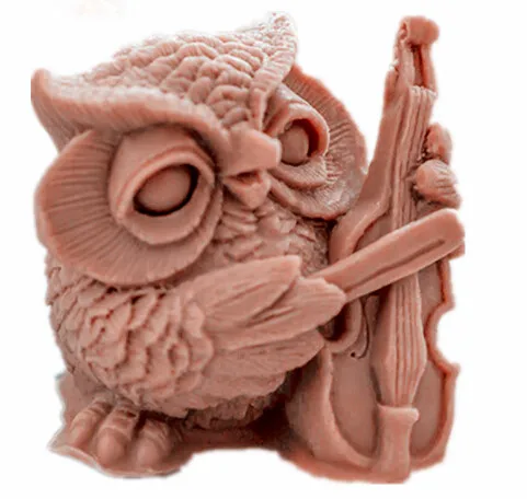 

Sell hot The owl violin modelling silicon soap mold Cake decoration mold Handmade soap mold No.S406-2