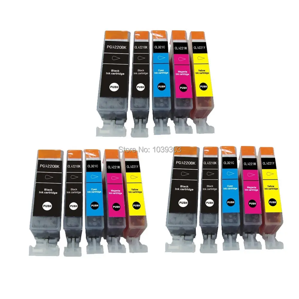 

15 × INK Cartridge Compatible For CANON PGI-220 CLI-221 PRINTER PIXMA MP640 MP980 MP990 MX860 MX870