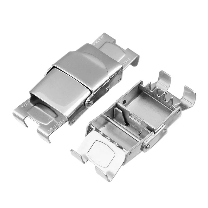 LOULEUR 5pcs/lot 6Sizes Stainless Steel Flat Leather Cord Clasps for Bracelet Metal End Clasps Necklace Connector Jewelry Making