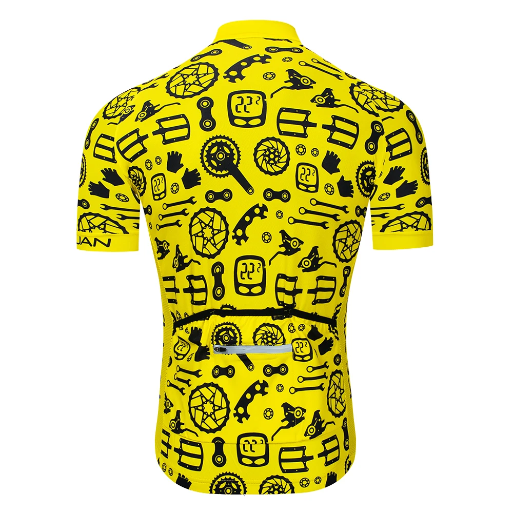 Keyiyuan Men\'s Cycling Jersey Yellow Short Sleeve Top