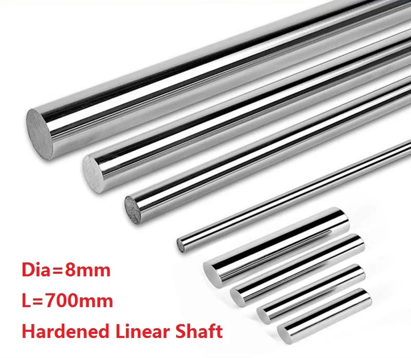

50pcs/lot Dia 8mm shaft 700mm long Chromed plated linear shaft hardened shaft rod bar rail guide for 3d printer cnc parts