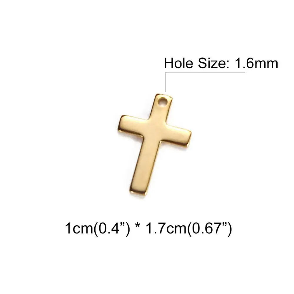 20Pcs/lot Stainless Steel Cross Charms For Bracelet Necklace Accessories Religious Catholic Christian Jewelry Making