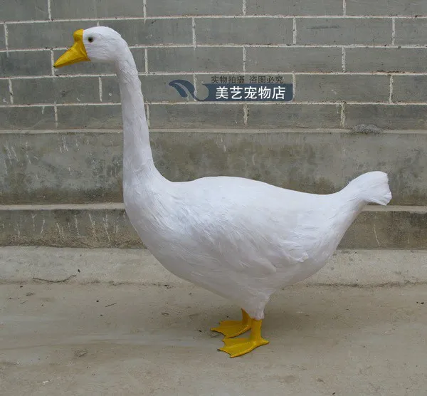 simulation cute white swan 70x25x75cm toy model polyethylene&furs swan model home decoration props ,model gift d174