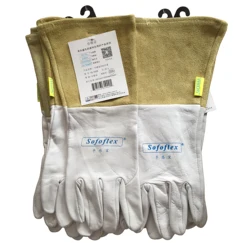 Guantes de trabajo de soldadura de cuero soldador TIG suave sensible 34 cm (13 