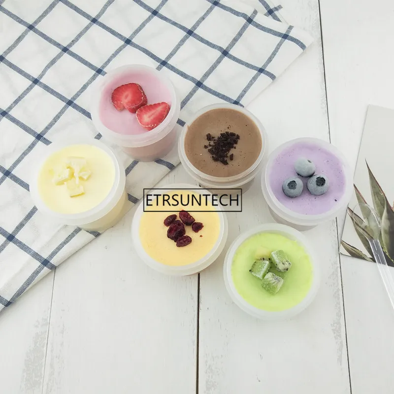 100mL Plastic Ice Cream Cup with Lid DIY Cake Dessert Smoothies Cups Containers Bowls Party Baking Supplies Ice Cream Tools