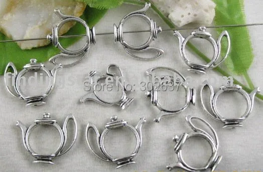 FREE SHIPPING 80PCS Tibetan silver kettle bead frame A8719