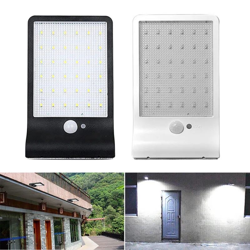 Newest Solar Power Street Light 450LM 36 LED PIR Motion Sensor Lamps Outdoor Street Waterproof Wall Lights Garden Security Lamp