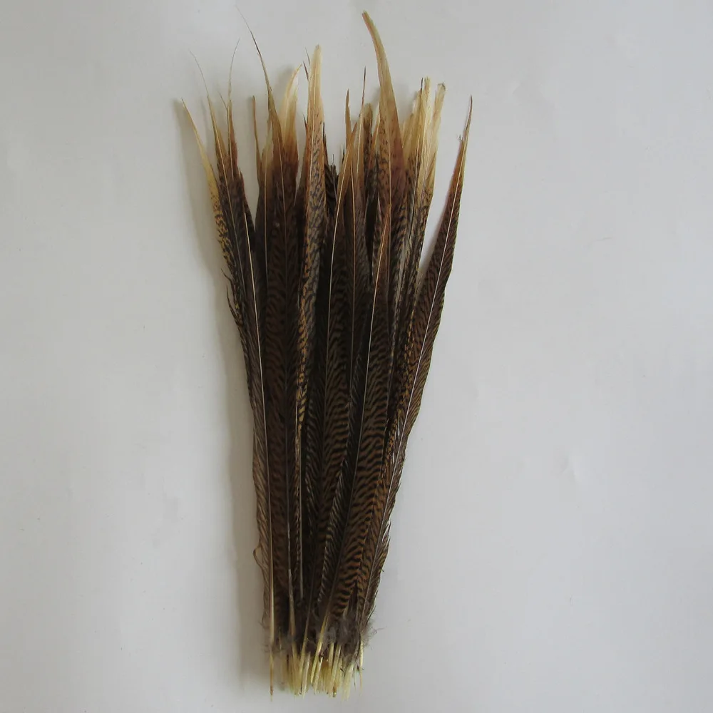 different size select pure natural colour and lustre golden pheasant feather DIY earrings accessory 50 root sell party decorated