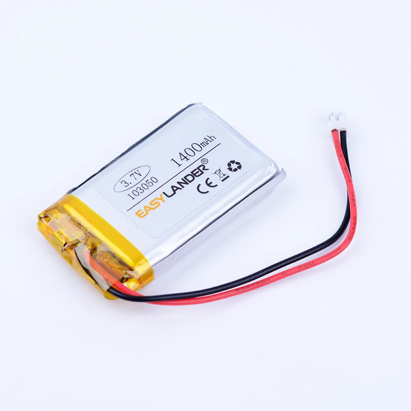 JST2.0 2pin 103050 3.7V 1400mah Rechargeable Lithium Li-ion Polymer Battery 983050 Batteries