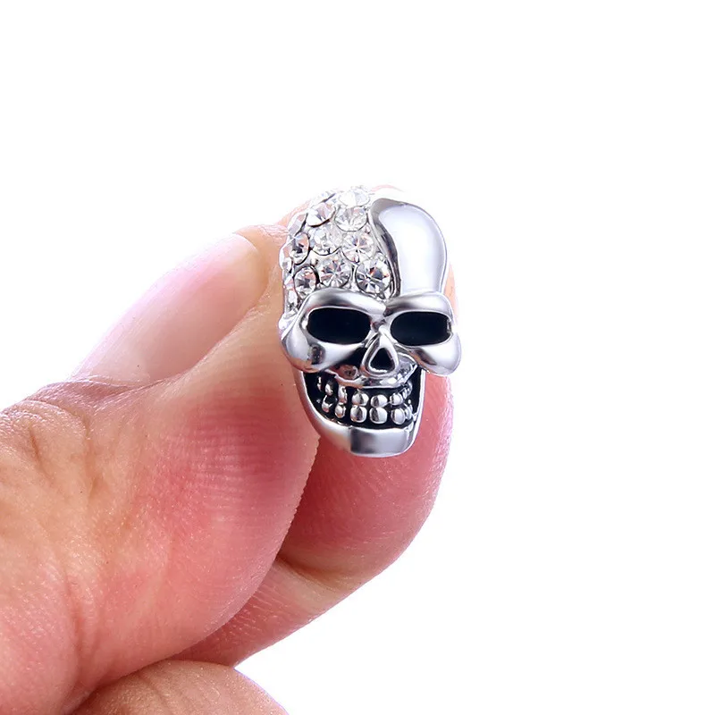High Grade Rock Punk Crystal Skull Earrings For Women Men Hip Hop Rhinestone Stud Ear Jewelry Party Gifts Dropshipping