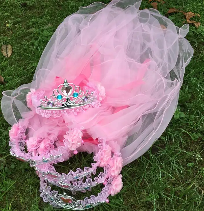 

Fairy gauze yarn crown Wreaths girls Christmas Brithday party artificial gem crowns cospaly princess headwear performance props