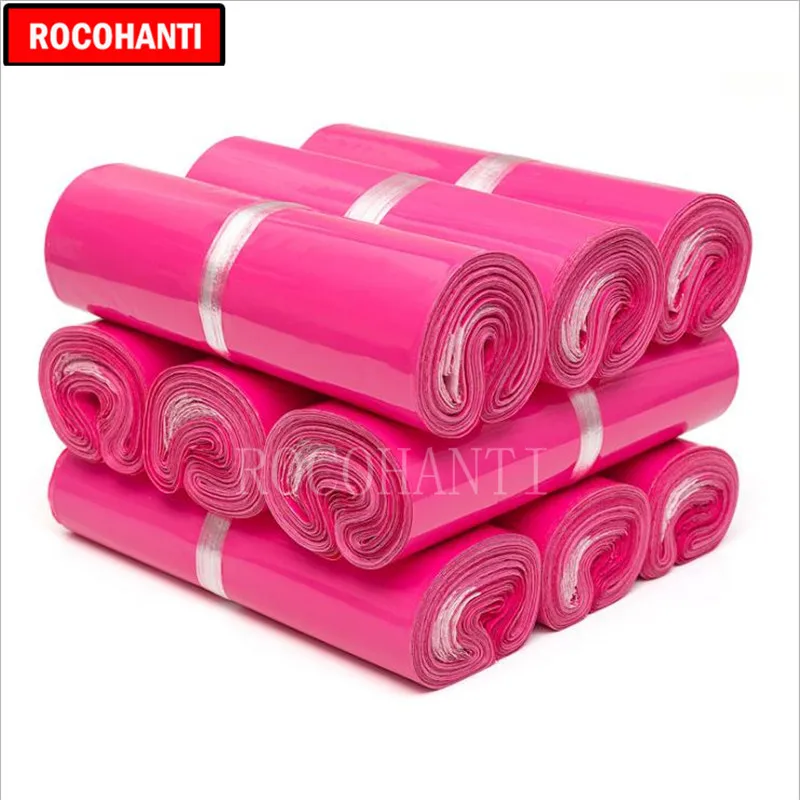 

100PCS Pink Color Custom Plastic Poly Bag Postal Mailing Bag Mailers for Shipping Gift Packaging Bag