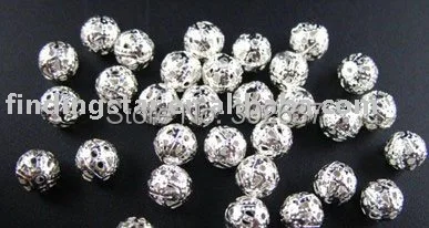 FREE SHIPING 1500PCS silver plated filigree spacer beads 10mm M291