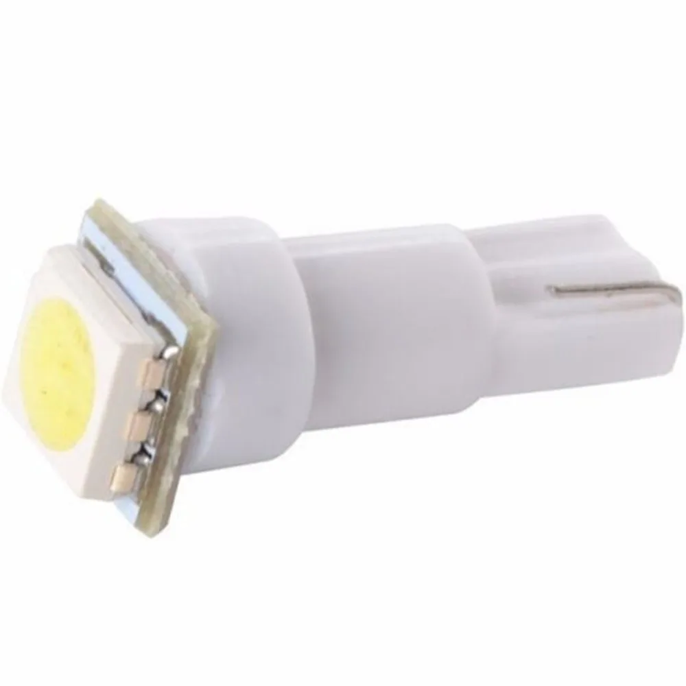 50 adet/grup soğuk beyaz T5 1SMD LED ampul kama göstergesi küme Dash ışık gösterge paneli 12V