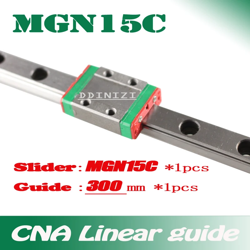 15mm Linear Guide MGN15 L= 300mm linear rail way + MGN15C Long linear carriage for CNC X Y Z Axis