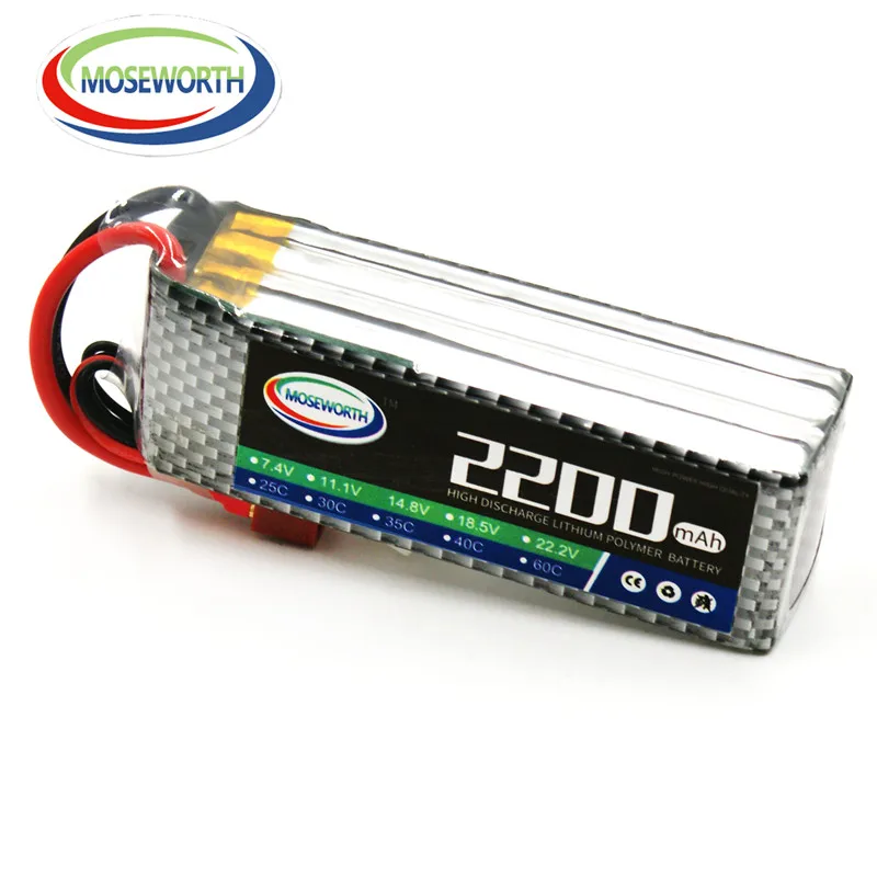 MOSEWORTH 4S RC Toys LiPo Battery 14.8V 2200mAh 60C For RC Helicopter RC Car RC Boat Quadcopter Airplane RC Li-Polymer Batteries