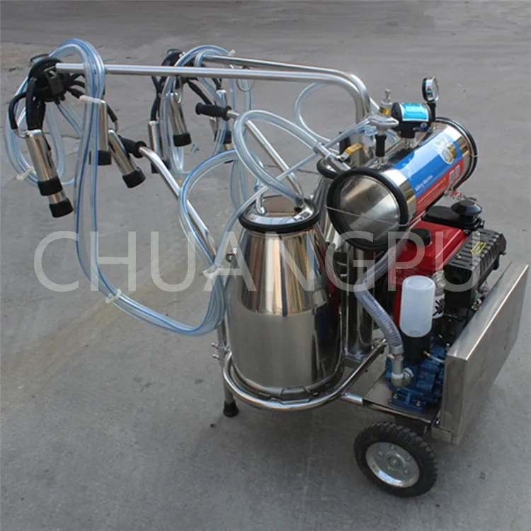 

20-24 Cows/hour High Efficiency Hand Operated Mobile Milking Machine