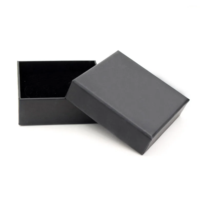 Fashion Jewelry Packing Box High Quality Simple Cardboard Black Material Bracelet Gift Box With Sponge inside