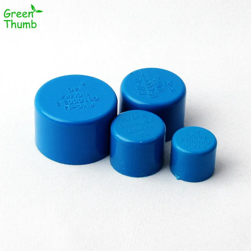 30pcs Blue PVC Inner Diameter 20 mm/25 mm/32 mm/40 mm Pipe Cap Hose End Connector for Garden Irrigation Watering System Adapter