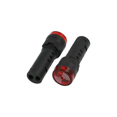 

2pcs AC/DC 12V/24V AD16-16SM 20mA Red Yellow Green Black Head Equipment Signal Light Flash Indicator Buzzer 16mm Thread