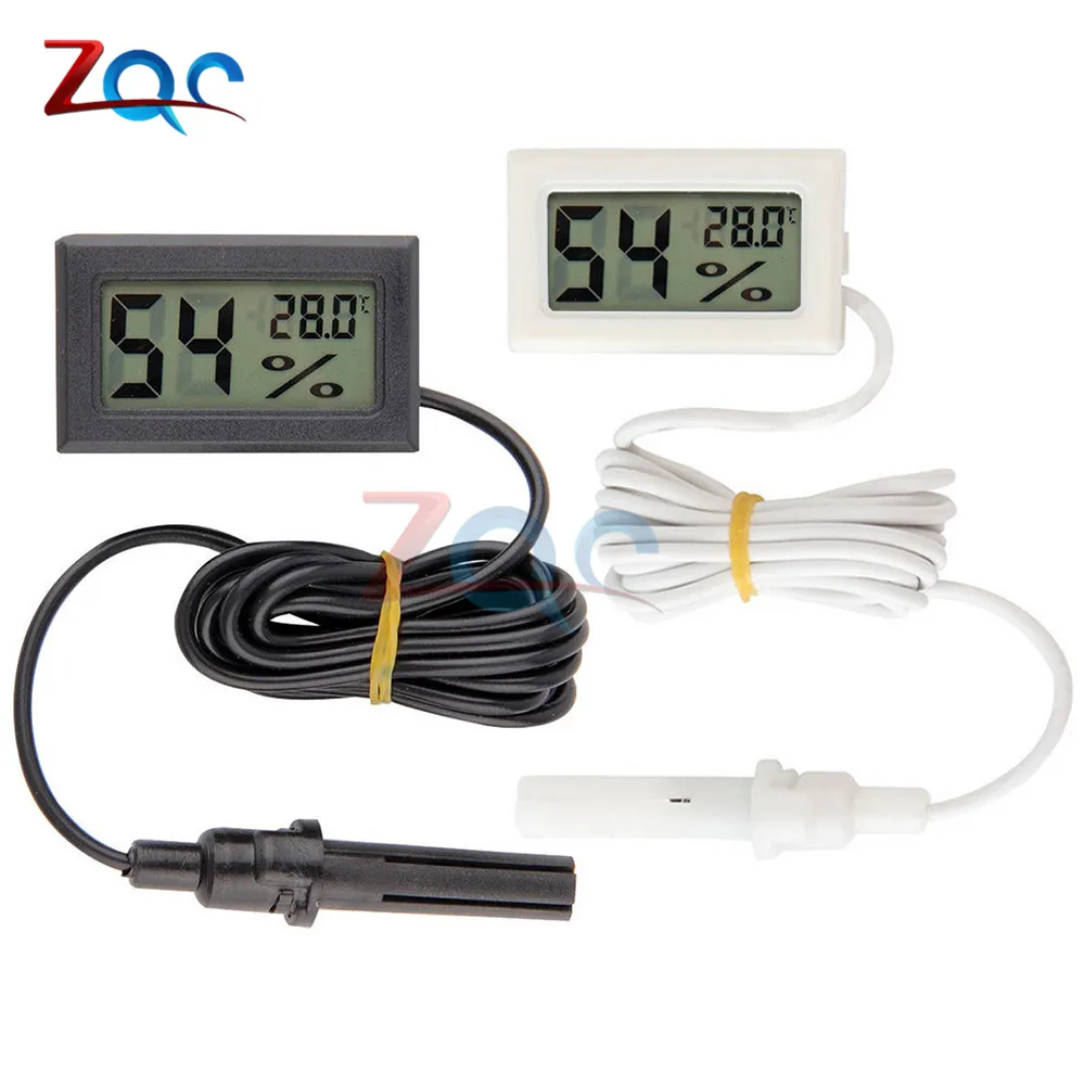 Round Mini LCD Digital Thermometer Hygrometer Temperature Indoor Convenient Temperature Sensor Humidity Meter Gauge Instruments