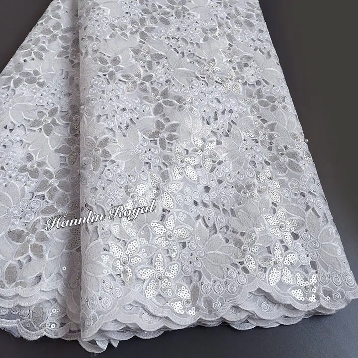 5 yards Handcut lace fabric African organza lace with lots of sequins high quality and exclusive for wedding big occasion